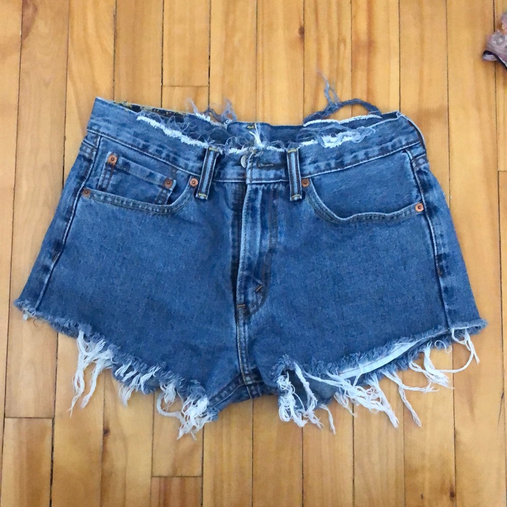 Levi’s Distressed Cutoff 505 Denim Shorts